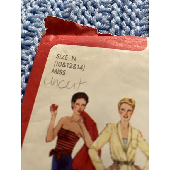 Simplicity 9228 Sewing pattern skirt tube top jacket 1980s size 10 12 14 - Picture 2 of 5